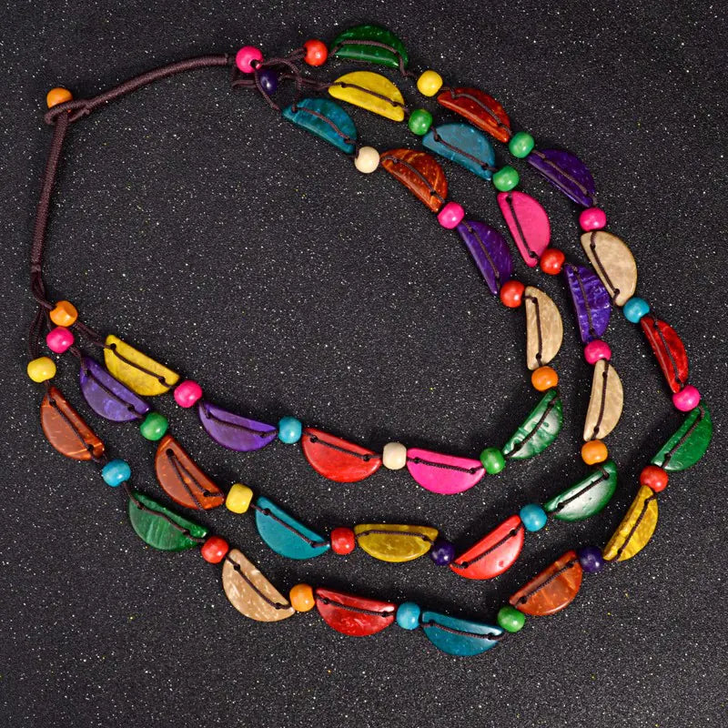 Bohemian Multi-Layer Coconut Shell Necklace for Women