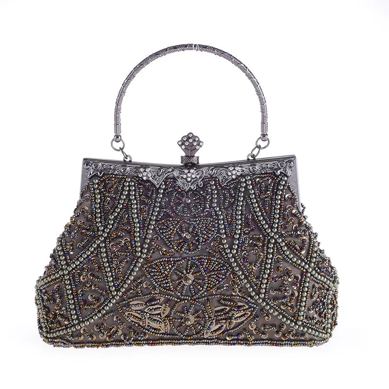 High-end Retro Beaded Hand-held Evening Bag for Women