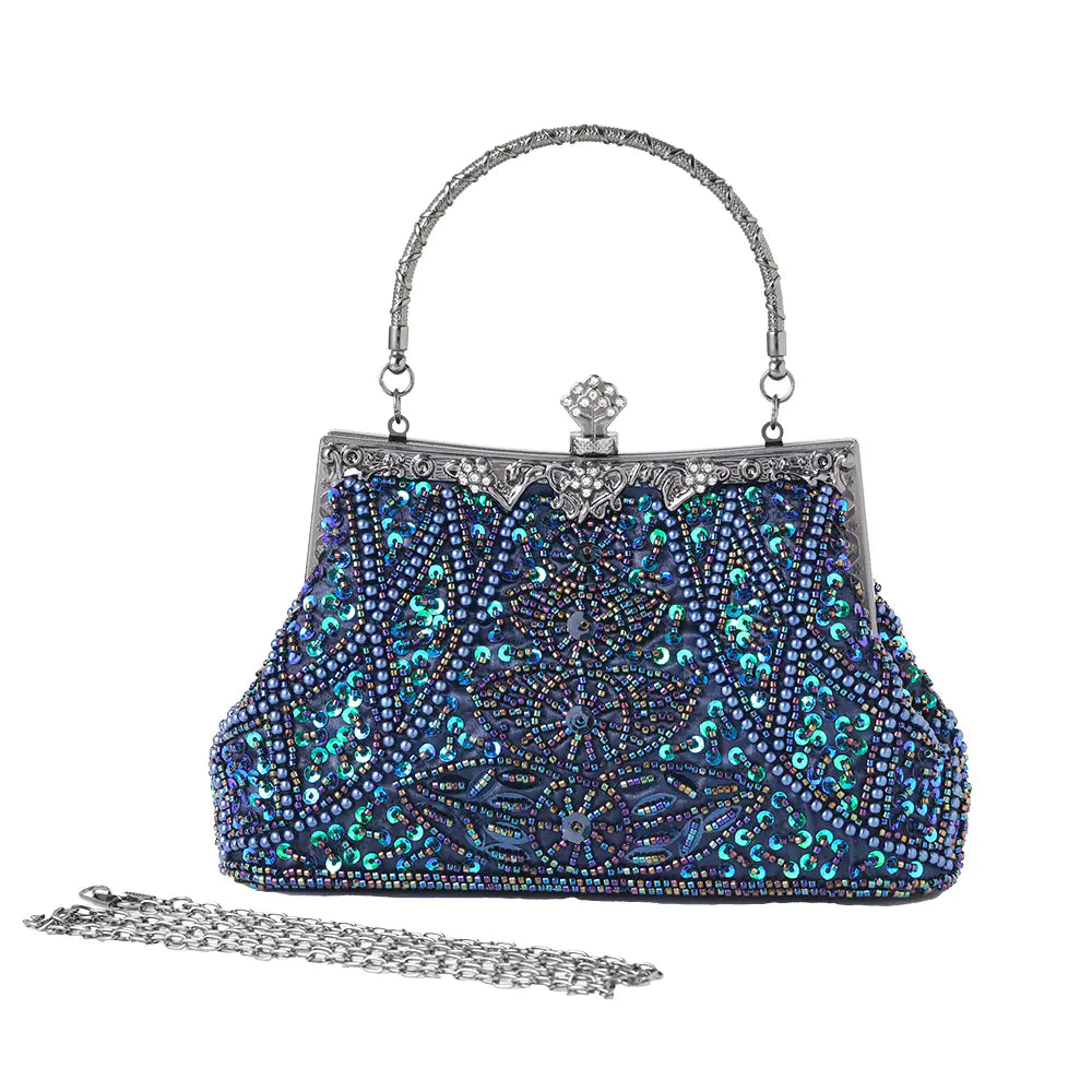 High-end Retro Beaded Hand-held Evening Bag for Women