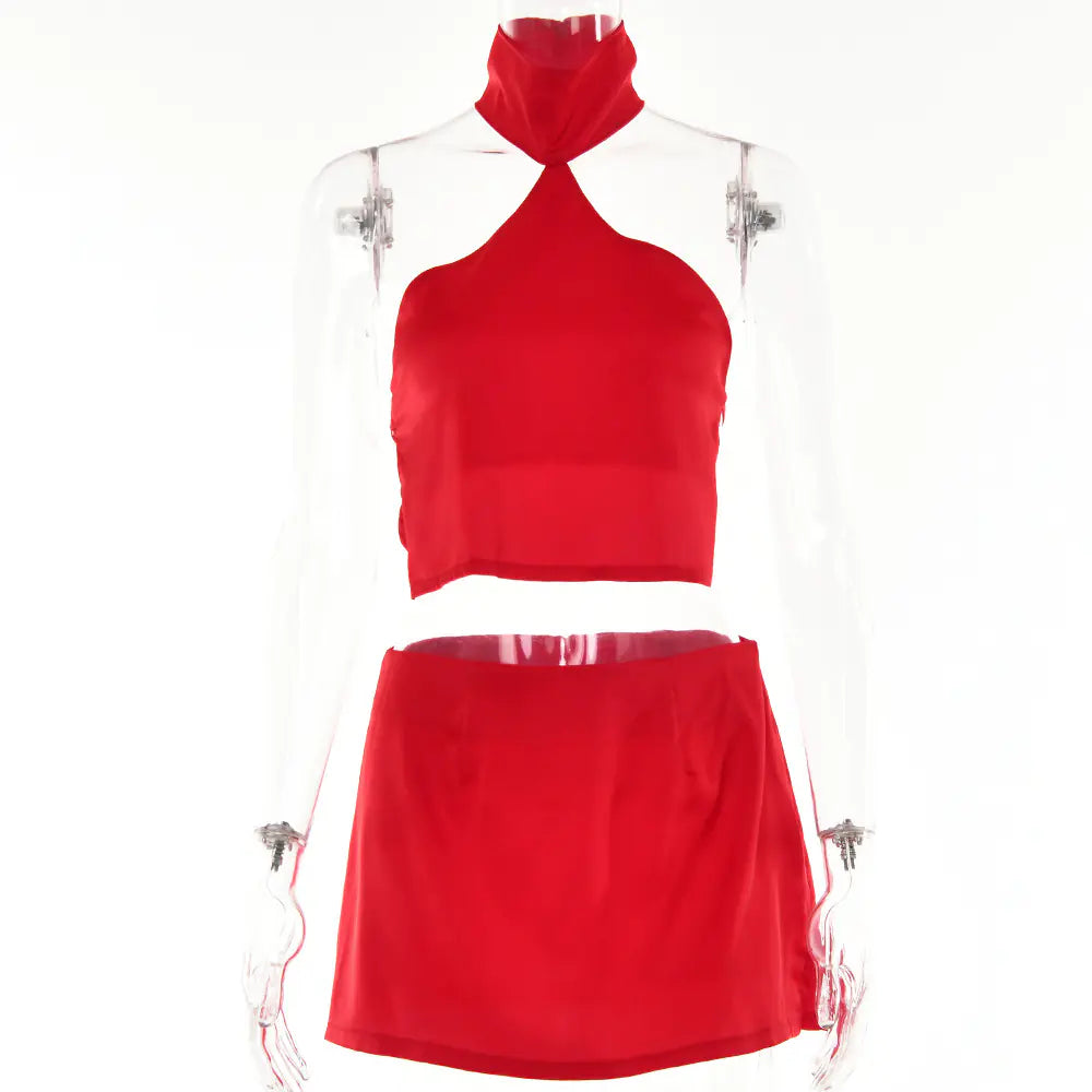 2022 Autumn Women's Sexy Backless Two-Piece Set