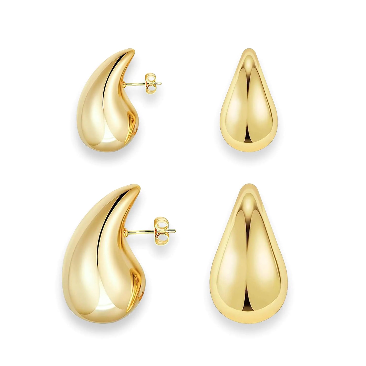 14K Thick Gold Lightweight Waterproof Hollow Open Hoops Gold Jewelry For Women Trendy