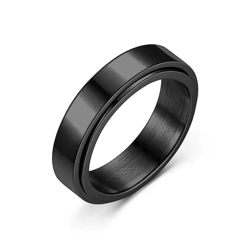 Glossy Rotatable Titanium Steel Lettering Ring