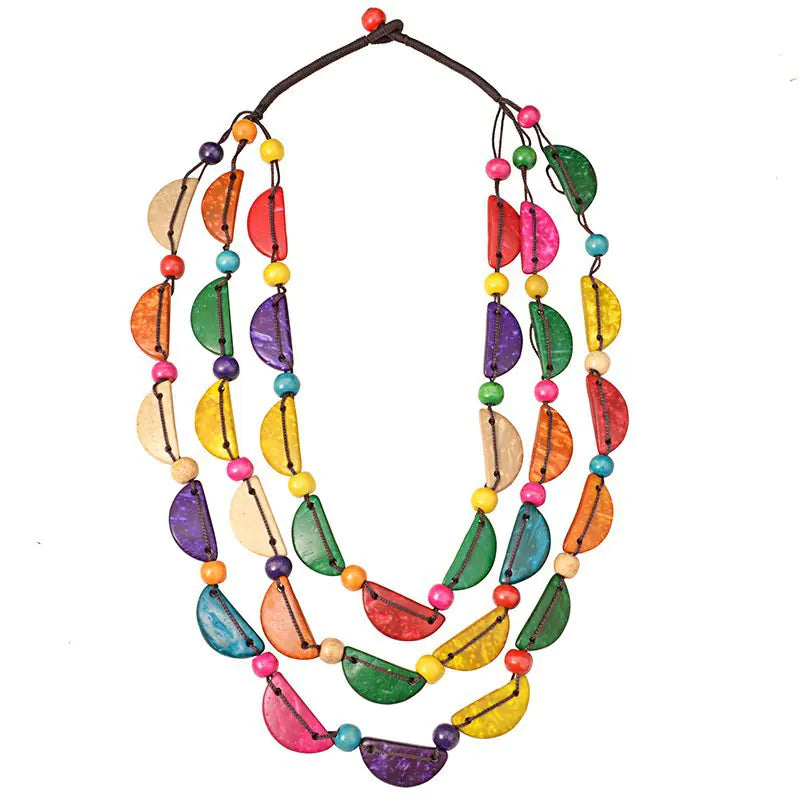 Bohemian Multi-Layer Coconut Shell Necklace for Women