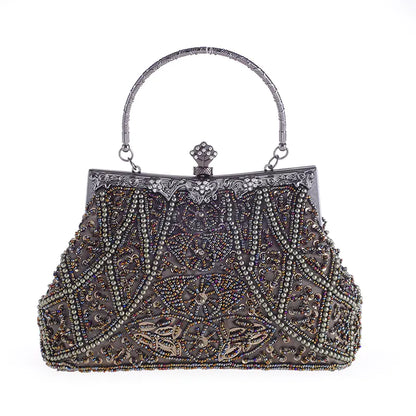 High-end Retro Beaded Hand-held Evening Bag for Women