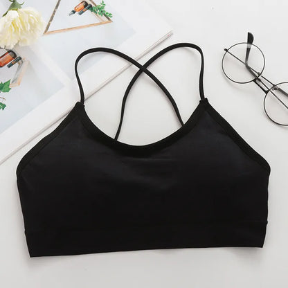 Seamless Double Cross Shoulder Strap Sport Bra