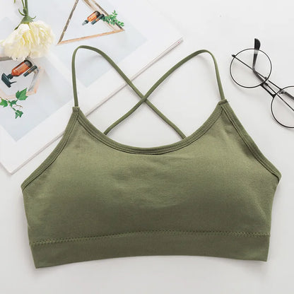 Seamless Double Cross Shoulder Strap Sport Bra