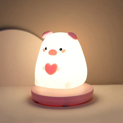 Cute Animal Shape USB Silicone Night Light for Kids
