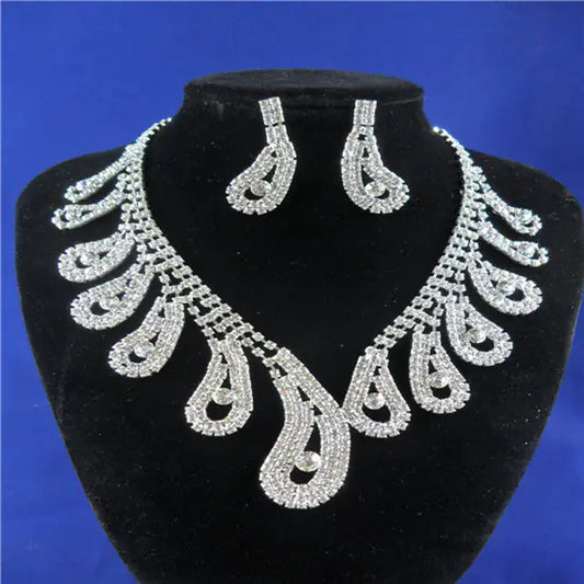Popular Stage Necklace and Bridal Rhinestone Set