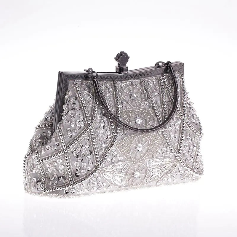 High-end Retro Beaded Hand-held Evening Bag for Women