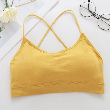Seamless Double Cross Shoulder Strap Sport Bra