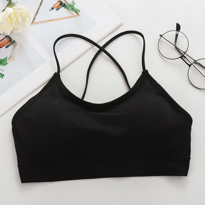Seamless Double Cross Shoulder Strap Sport Bra