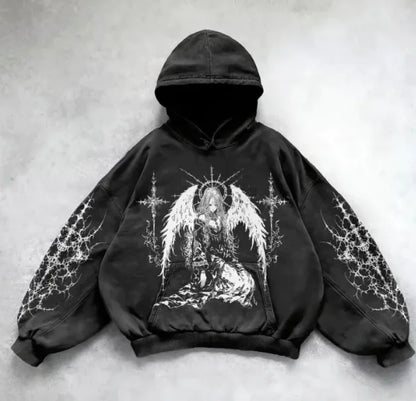 Hooded Printed Hip Hop Y2G Streetwear Sweatshirt