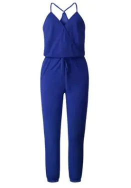 Summer Sexy V-Neck Pocket Jumpsuit for Women