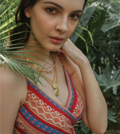 Alloy Multi-Layer Necklace with Coin Pendant