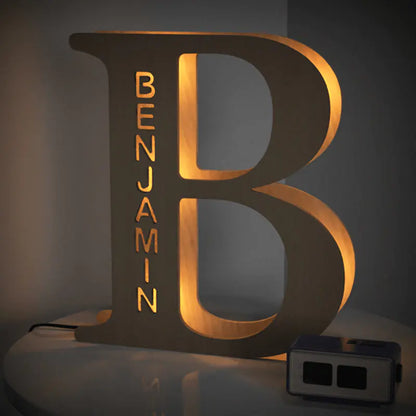 LED Wooden Decorative Letter Night Light Fixture