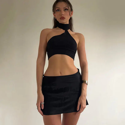 2022 Autumn Women's Sexy Backless Two-Piece Set