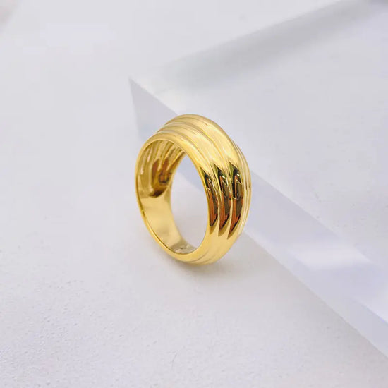 Simple Plaid Wide Face Ring for Women&