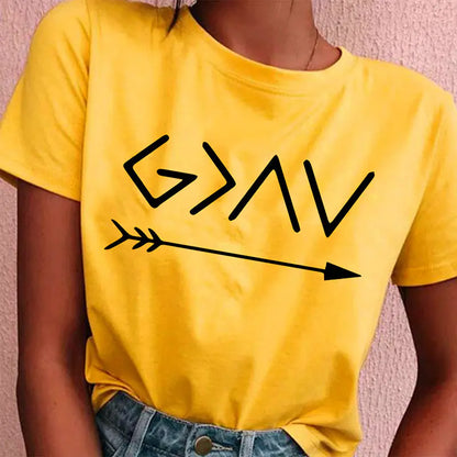 Women's Short Sleeve Letter T-Shirt