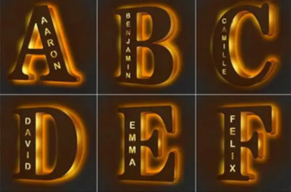 LED Wooden Decorative Letter Night Light Fixture