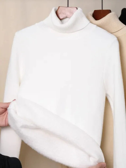 Fleece lined turtleneck sweater 