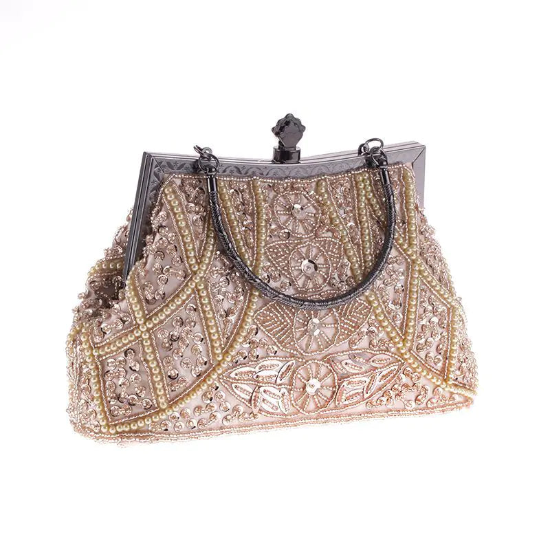 High-end Retro Beaded Hand-held Evening Bag for Women