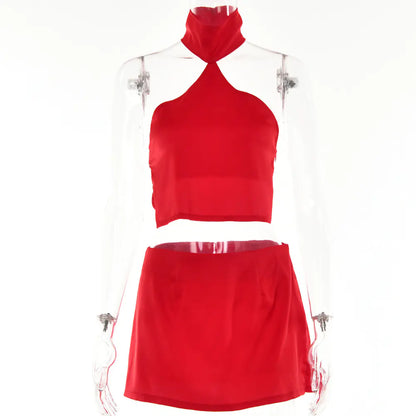 2022 Autumn Women's Sexy Backless Two-Piece Set