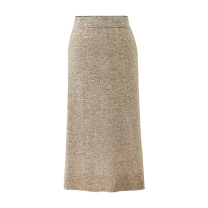Mid-Length High-Waist Plus Size Split Skirt