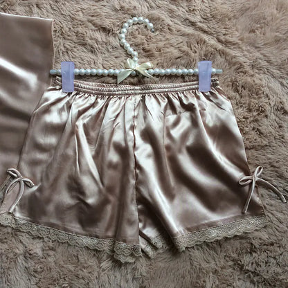 Women's Silk-Feel Cami Top and Shorts Pajama Set