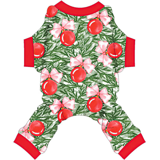 Christmas Dog Pajamas Winter Warm Cute Holiday Theme Dog Onesie Jumpsuit Stretchy Doggie Sweater Puppy Clothes Outift Xmas Tiny Pet PJS for Small Dogs Cat Apparel (Christmas Candy Small)