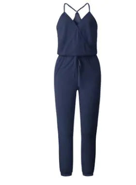Summer Sexy V-Neck Pocket Jumpsuit for Women